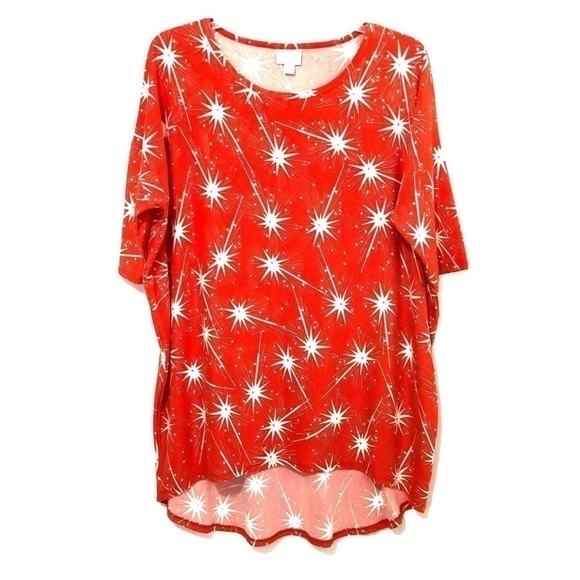 𝅺lularoe Simply Comfortable Orange Starburst Blouse - Picture 1 of 4